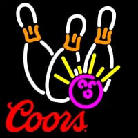 Coors Bowling Neon White Pink Neon Skilt