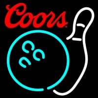 Coors Bowling Neon White Sign Neon Skilt
