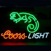 Coors Chameleon Øl Bar Åben Neon Skilt