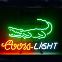 Coors Crocodile Øl Bar Åben Neon Skilt