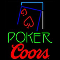 Coors Green Poker Red Heart Neon Skilt