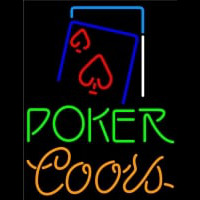 Coors Green Poker Red Heart Neon Skilt