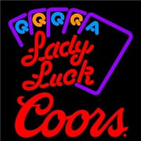 Coors Lady Luck Series Neon Skilt