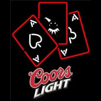 Coors Light Ace And Poker Neon Skilt