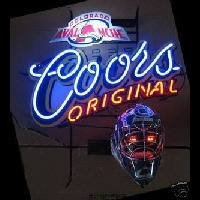 Coors Light Avalanche Helmet Beer Sign Neon Skilt