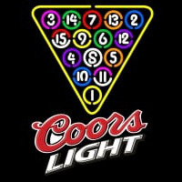 Coors Light Billard Poolhall Ball Neon Skilt