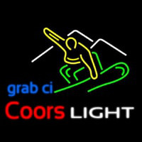 Coors Light Snowboarder Beer Neon Skilt
