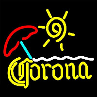 Corona Beach Sun Umbrella On Sand Beer Sign Neon Skilt