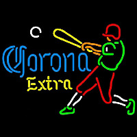 Corona E tra Baseball Player Beer Sign Neon Skilt