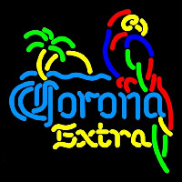 Corona E tra Parrot With Palm Beer Sign Neon Skilt