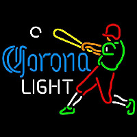 Corona Light Baseball Player Beer Sign Neon Skilt