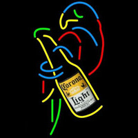 Corona Light Bottle Parrot Beer Sign Neon Skilt