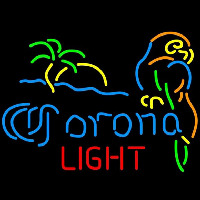 Corona Light Palm Tree Parrot Beer Sign Neon Skilt
