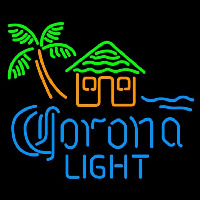 Corona Light Tiki Hut w Palm Tree Beer Sign Neon Skilt