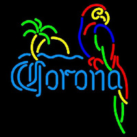 Corona Parrot with Palm Beer Sign Neon Skilt