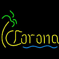 Corona Single Palm Tree With Wave Beer Sign Neon Skilt