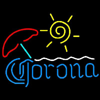 Corona Umbrella with Sun Beer Sign Neon Skilt