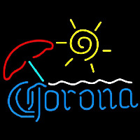 Corona Umbrella with Sun Beer Sign Neon Skilt