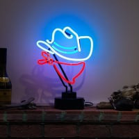 Cowboy Blue Hat Desktop Neon Skilt