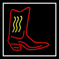 Cowboy Boot With Border Neon Skilt