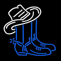Cowboy Boots Logo Block Neon Skilt