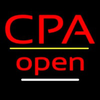 Cpa Open Yellow Line Neon Skilt
