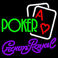 Crown Royal Green Poker Beer Sign Neon Skilt