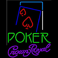 Crown Royal Green Poker Red Heart Beer Sign Neon Skilt