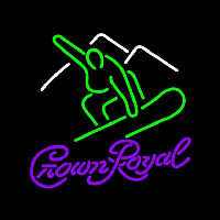 Crown Royal Logo Surfboard Beer Sign Neon Skilt