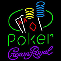 Crown Royal Poker Ace Coin Table Beer Sign Neon Skilt