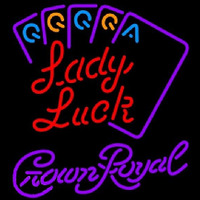 Crown Royal Poker Lady Luck Series Beer Sign Neon Skilt