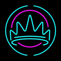 Crown With Round Logo Neon Skilt