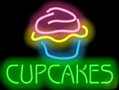 Cupcakes Neon Skilt