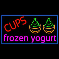 Cups Frozen Yogurt Neon Skilt