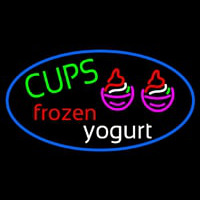 Cups Frozen Yogurt Neon Skilt