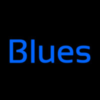 Cursive Blue Blues Neon Skilt