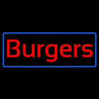 Cursive Burgers With Border Neon Skilt