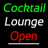 Cursive Cocktail Lounge Open 2 Neon Skilt