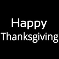 Cursive Happy Thanksgiving Neon Skilt