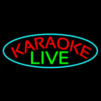 Cursive Karaoke Live Neon Skilt