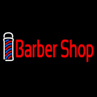 Cursive Red Barber Shop Neon Skilt