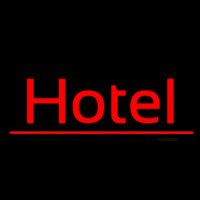 Cursive Red Hotel Neon Skilt