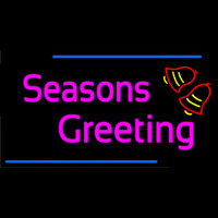 Cursive Seasons Greetings 2 Neon Skilt