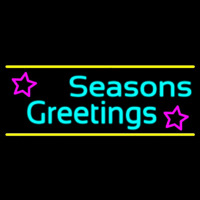 Cursive Seasons Greetings 2 Neon Skilt