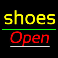 Cursive Shoes Open Neon Skilt