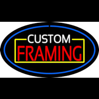 Custom Framing Blue Oval Neon Skilt