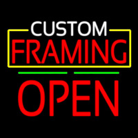 Custom Framing Open Green Line Neon Skilt