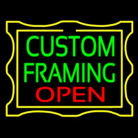 Custom Framing Open With Border Neon Skilt