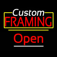Custom Framing Open Yellow Line Neon Skilt