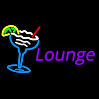 Custom Martini Glass With Lounge Neon Skilt